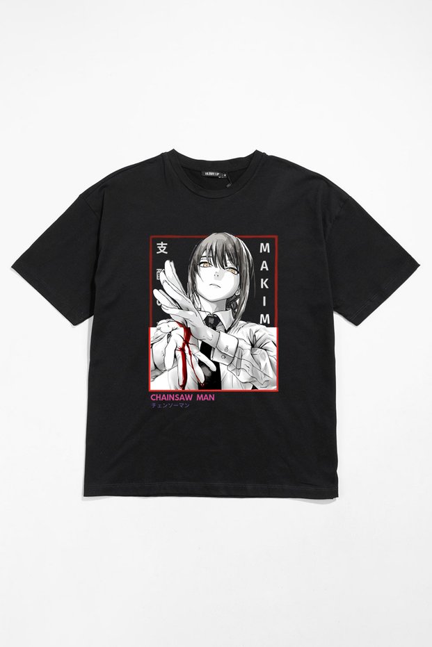 Unisex Loose Fit Chainsaw Man Makima Custom Design Anime T-Shirt
