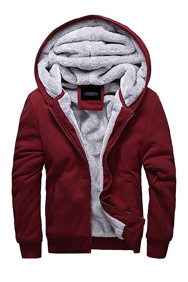 Burgundy Cardigan with Fur Inside 22377