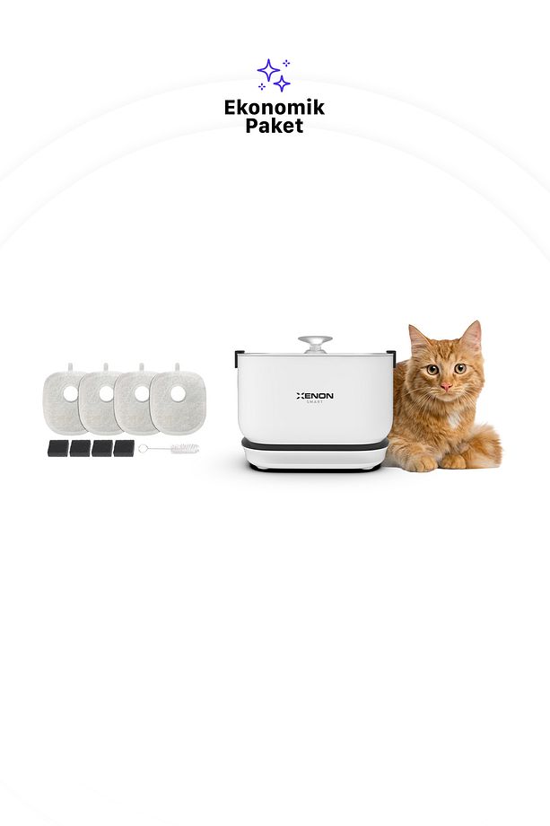 Otomatik Su Pınarı ve 4 Adet Filtre 2'li Pet Ürünleti Seti - 5