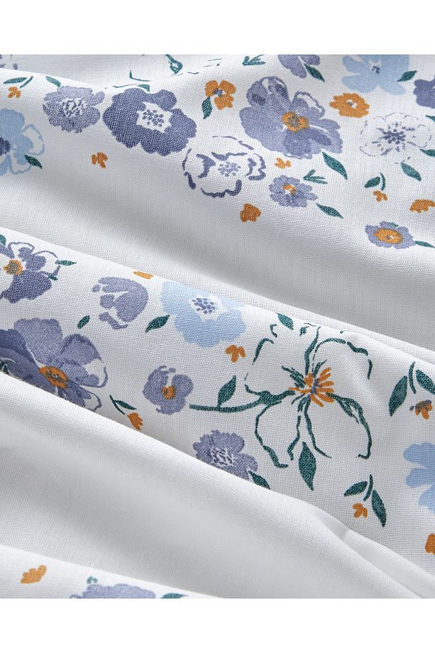 Floret Line Pamuk Tek Kişilik Nevresim Takımı 160x220 cm Mavi - 6