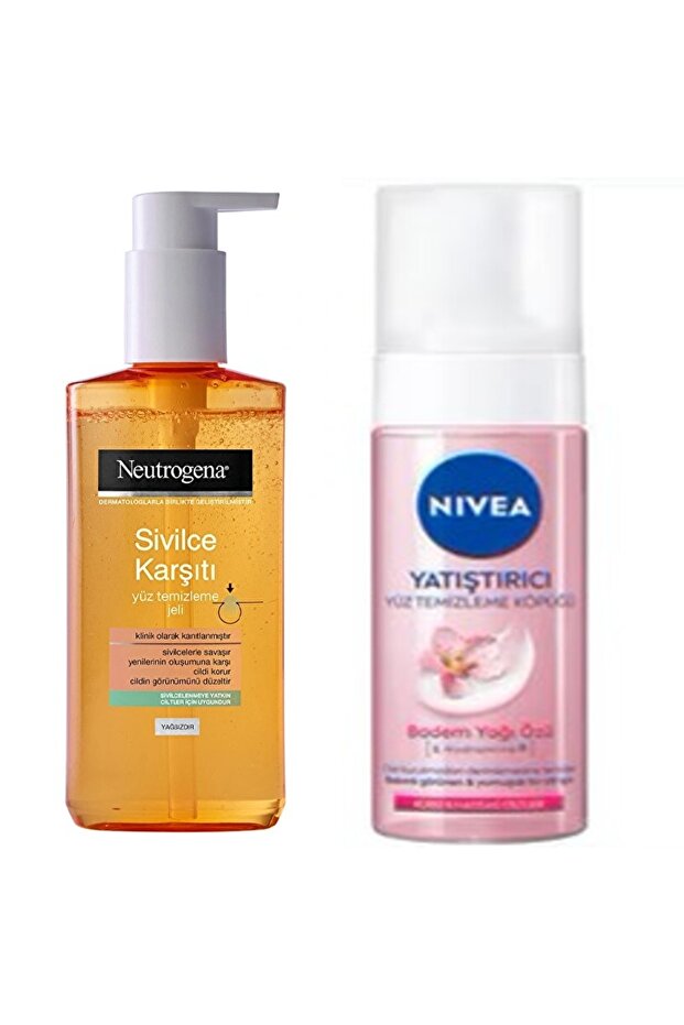 Anti-Acne Facial Cleansing Gel 200 ml Nivea Soothing Face Wash Foam 150 ml