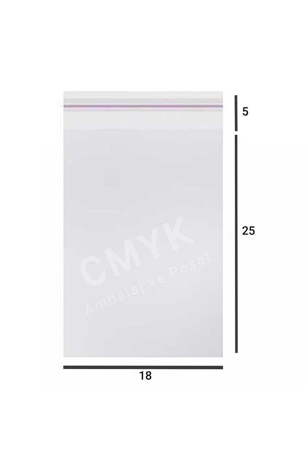 Baskısız Şeffaf Yapışkanlı Poşet 18x25+5cm - 100 Adet- Kendinden Yapışkanlı Jelatin Parlak Poşet - 1