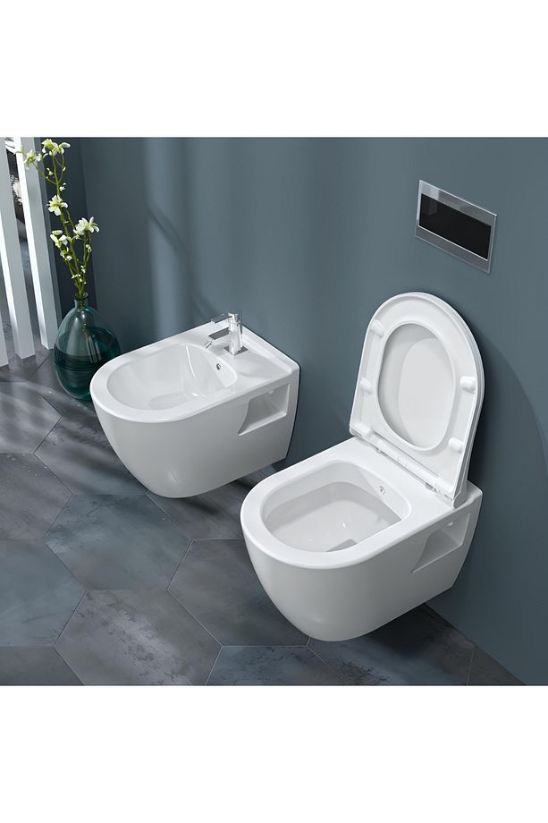 Rondo Kanallı Asma Klozet ve Nkp Kapak, Japar Oval Gömme Rezervuar Set - 7