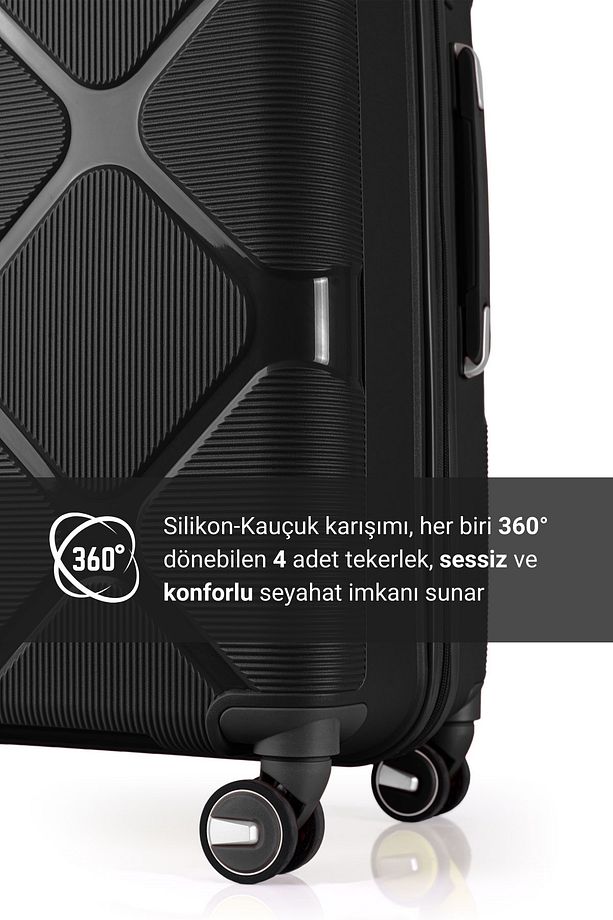 Gedox Silikon PP Kırılmaz3’lü Somon Lüx Valiz Seyahat Seti (Polipropilen) - 3