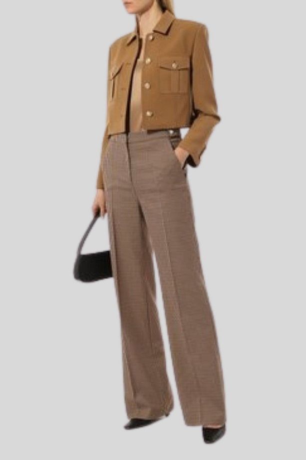 Kadın Kazayağı Model Pantolon Bej - 1
