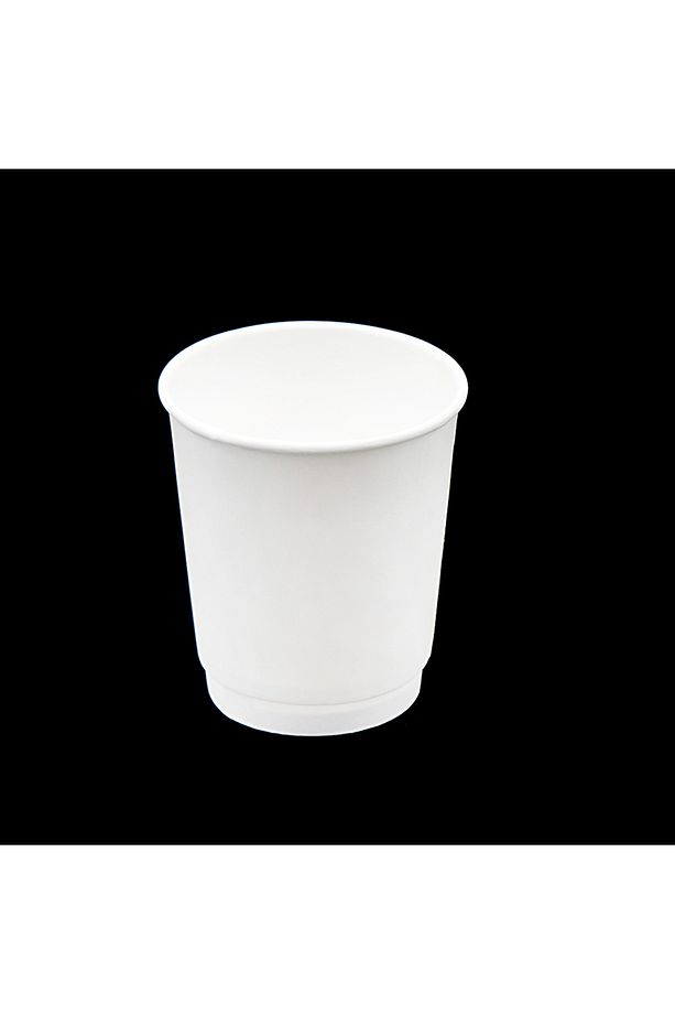 8 Oz Double Wall Çift Duvar Beyaz Karton Bardak Latte Bardağı 25 Adet Bardak 25 Adet Kapak - 4