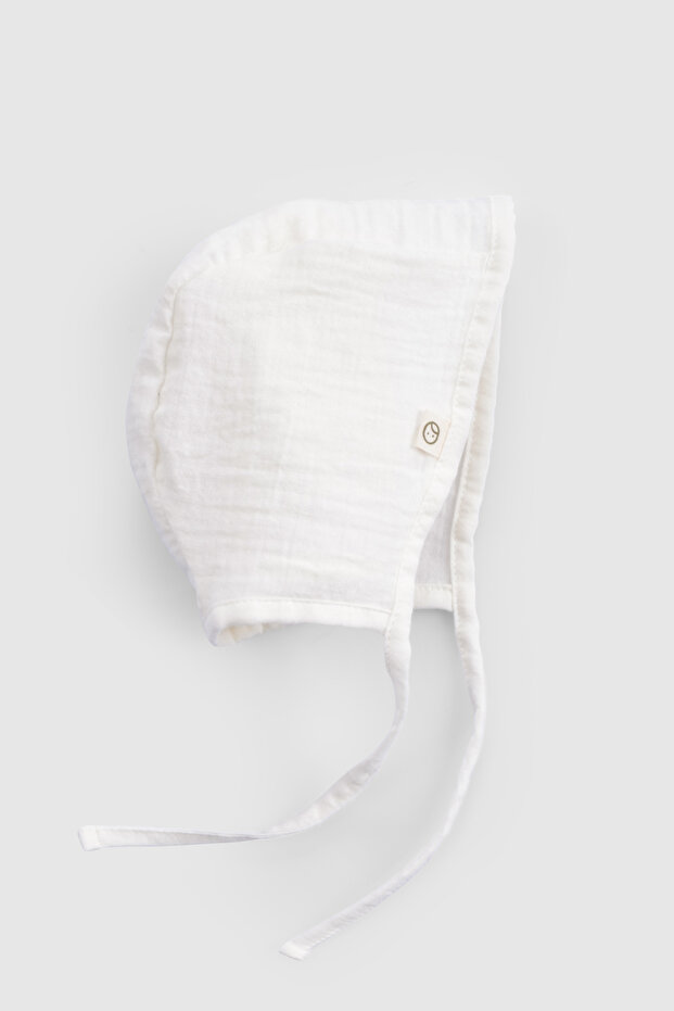 Organic Cotton Single Layer Muslin Ecru Baby English Hat