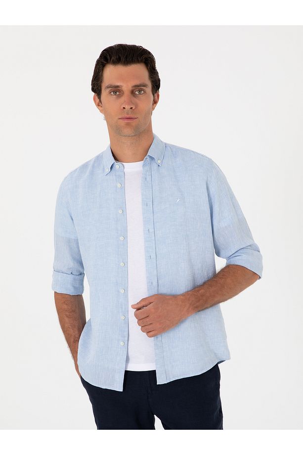 Mavi Regular Fit %100 Keten Gömlek 50303617-vr036 - 1