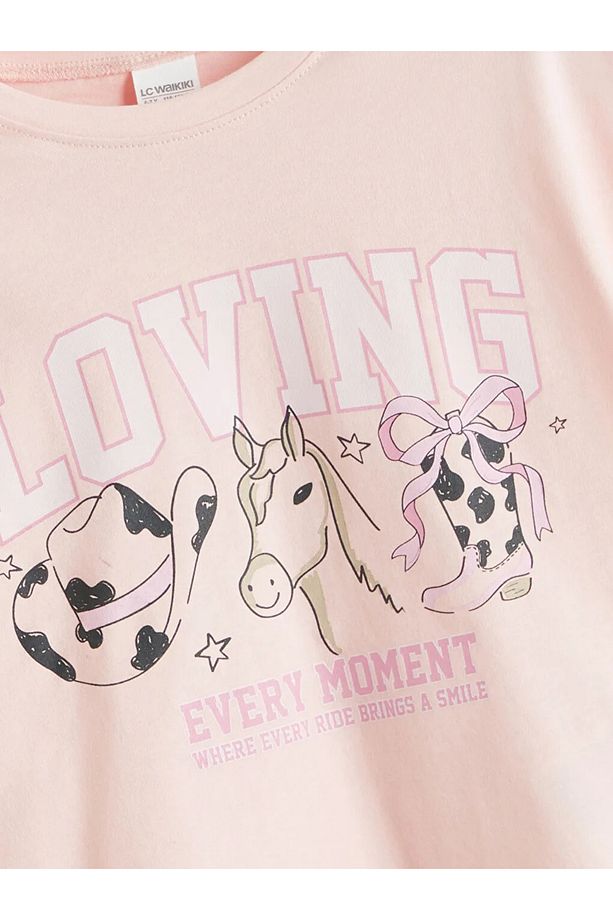 Pembe Bisiklet Yaka Kız Çocuk Şortlu Pijama Takımı - 3