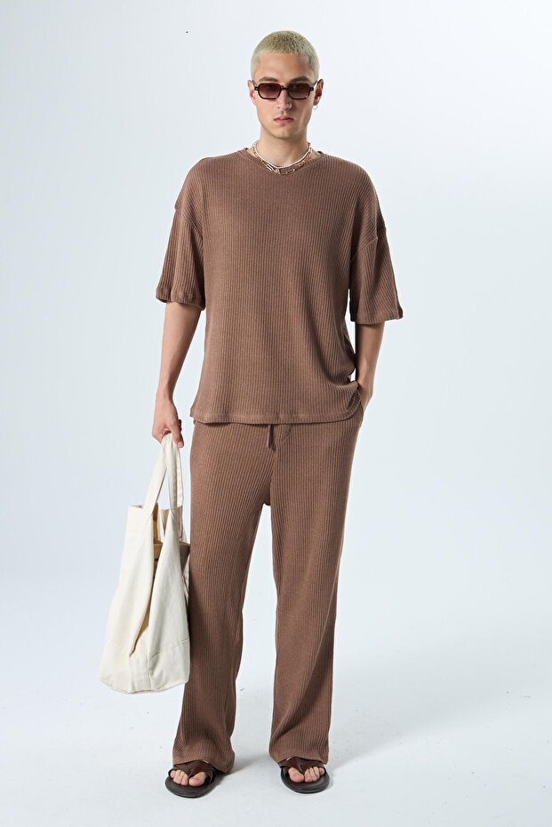 Basıc Oversize Takım Kahve - 7