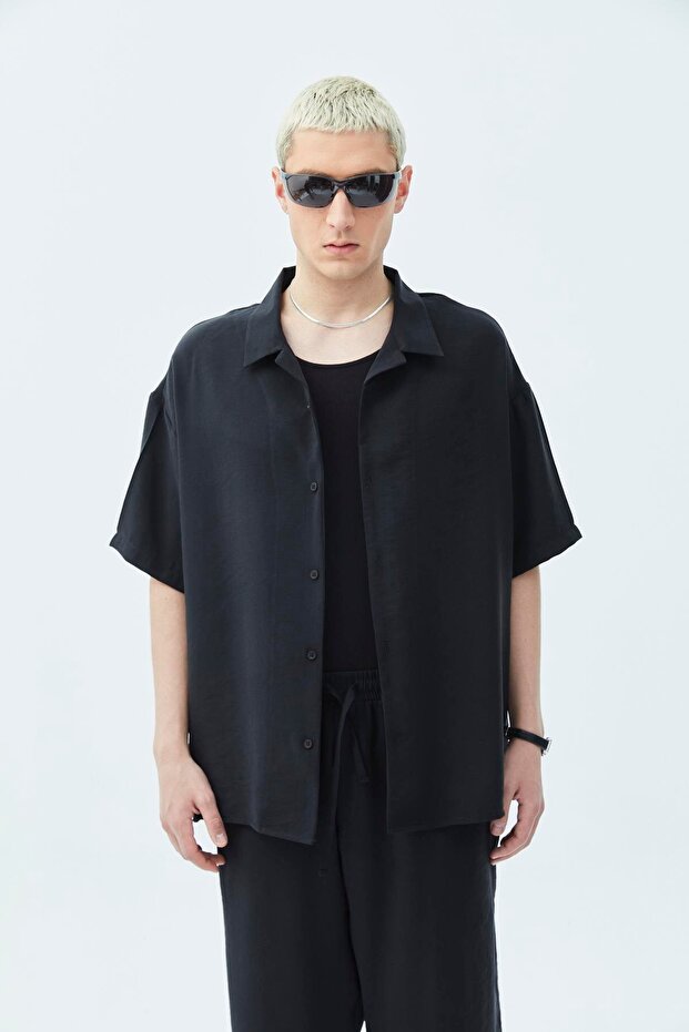 Basıc Oversize Keten Takım Siyah - 2