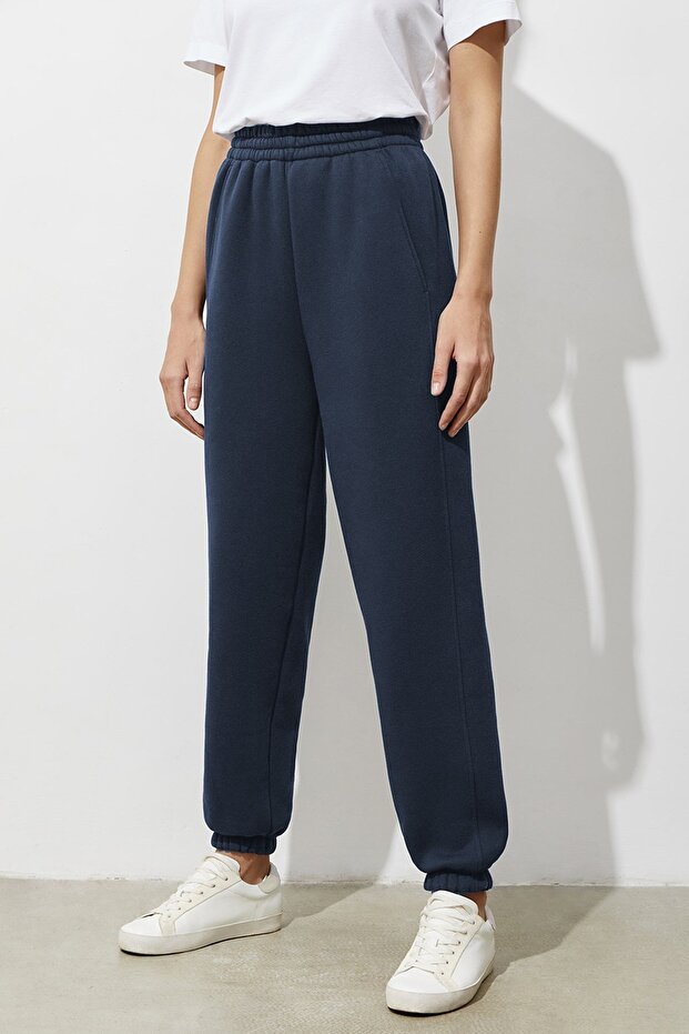 Women's Navy Blue Comfort Fit Sweatpants Mg1353