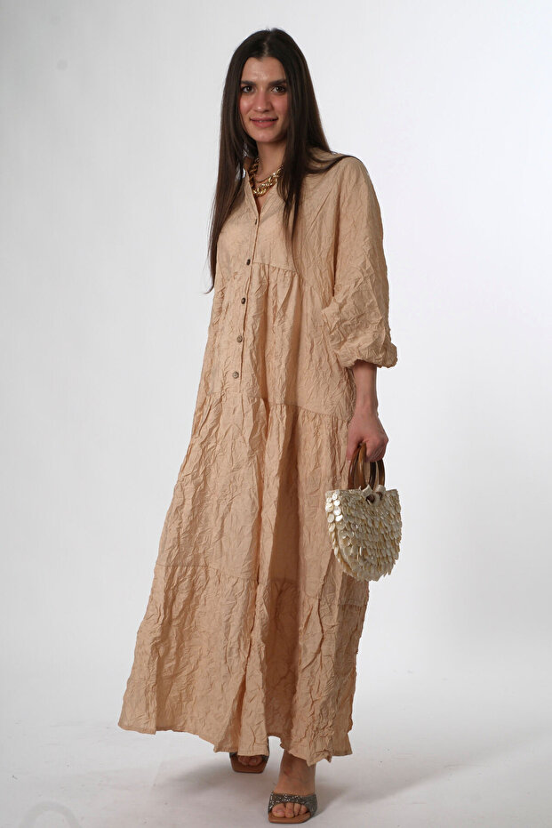 Kadın Kırışık Katleya Model Elbise - 3
