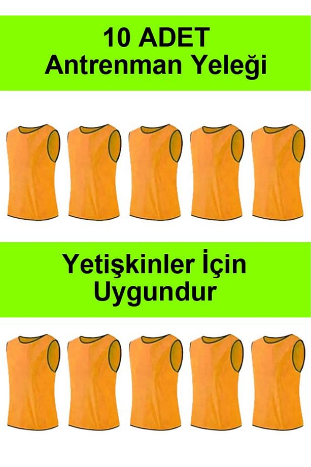 10 Adet Antrenman Yeleği Bip Halısaha Idman Yeleği Yetişkin Beden - 1