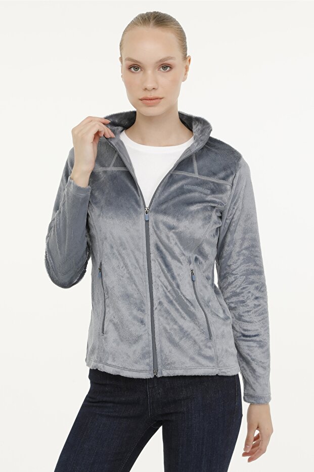 W-Sd900 May Full Zip Pola Pale Blue Women's Fleece