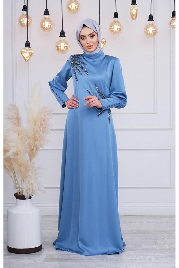 Demet Ipek Abiye 21kd-5470 Mavi - 1
