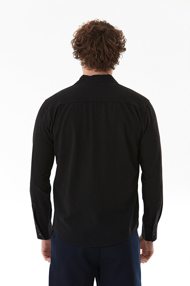 Basic Çıtçıtlı Gabardin Gömlek - 6