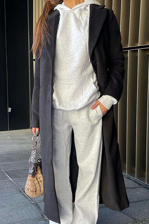 Gray Wide Leg Basic Sweatpants MG1916 - 6