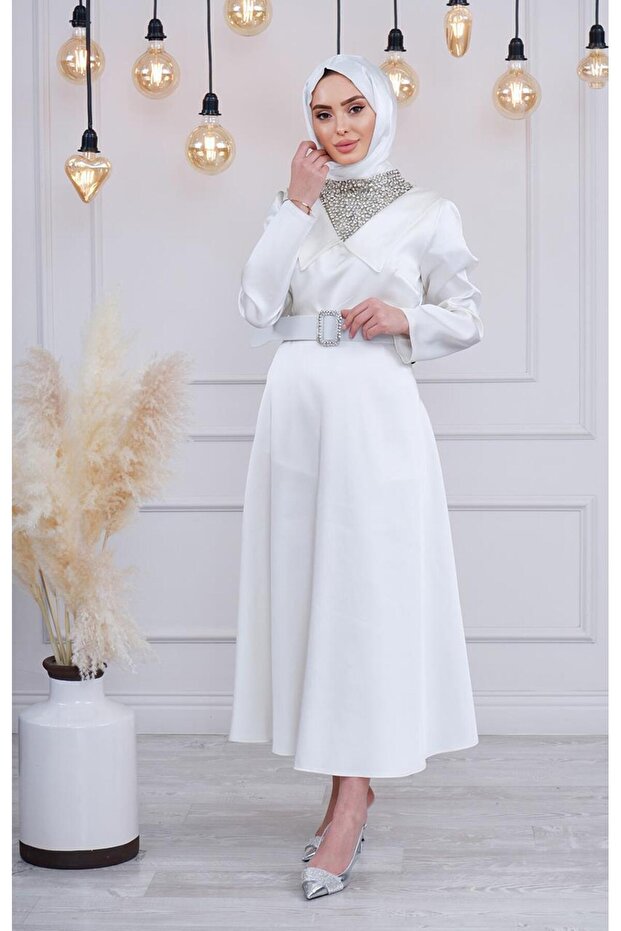 Whıte Corner Abiye 2414 Ekru - 1