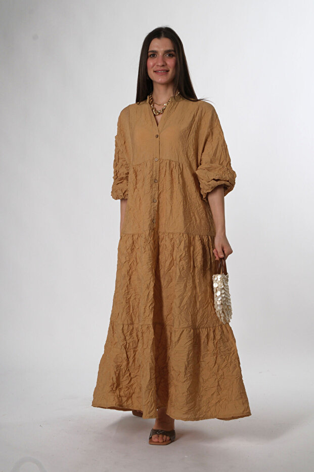 Kadın Kırışık Katleya Model Elbise - 1