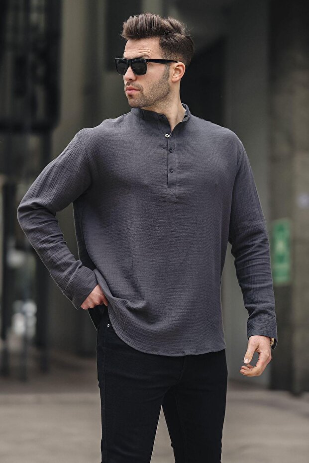 Men's Smoked Muslin Long Sleeve Shirt 6742