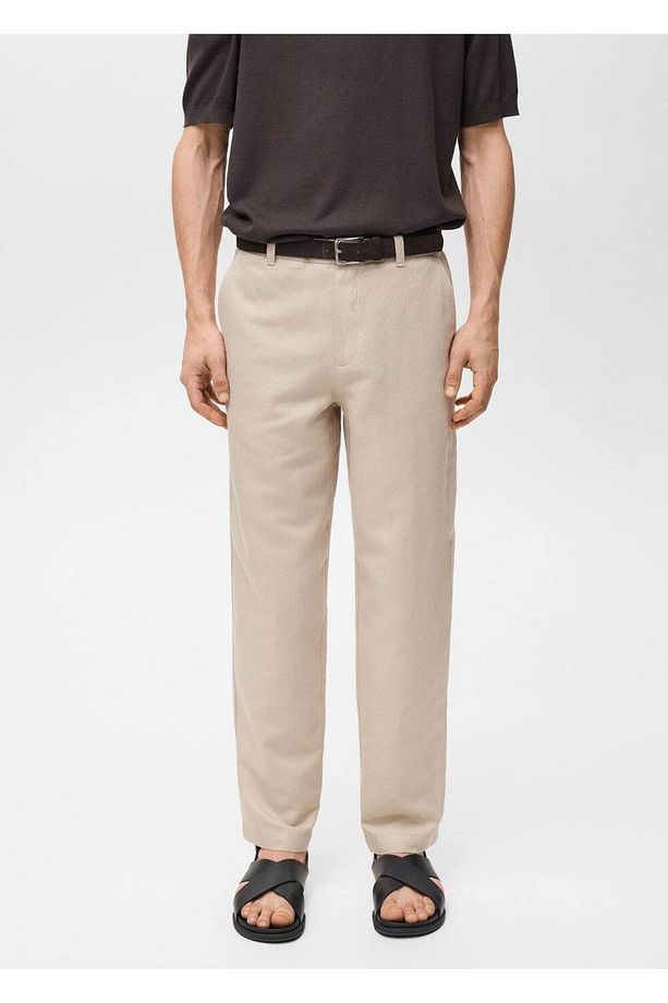 Regular fit keten pantolon - 1