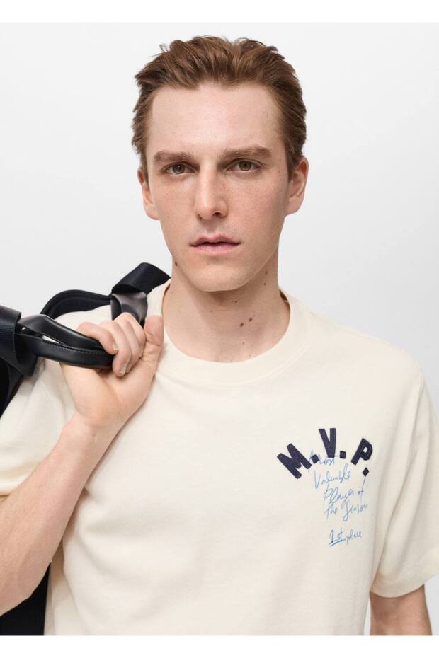 İşlemeli pamuklu tişört - 6