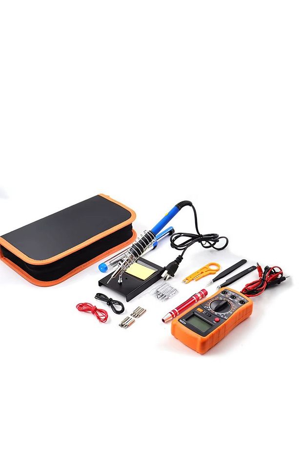 Ayarlanabilir Lehim Havya Seti 60W Elektrikli Havya Kiti Dijital Multimetre Kaynak Aracı - 8