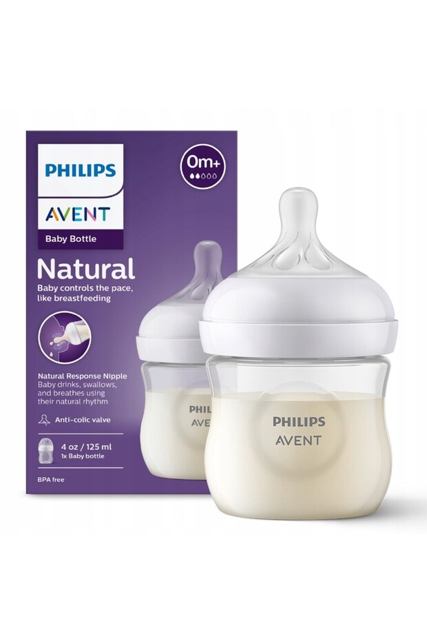 Scy900/01 Avent Baby Bottle Natural Response Pp 0-3 Months 125ml