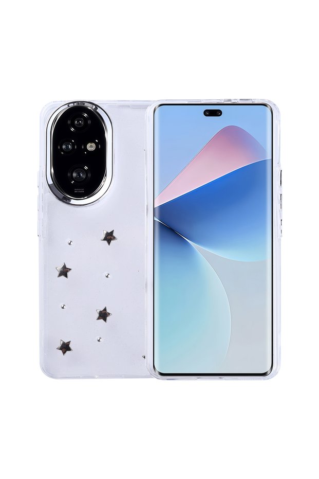 Honor 200 Case Glitter Transparent Pole Cover with Airbag Design