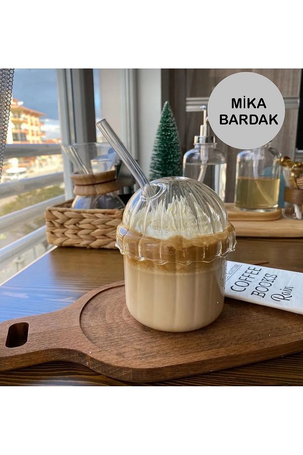 1 Adet MİKA PLASTİK  Oval Kapaklı Isıya Dayanıklı Pinterest Bardak | Kahve Ve Sunum Bardağı| 430 ml - 8