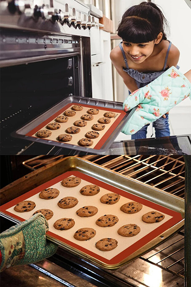 Bakable Self Greaseproof Silicone Baking Mat, Greaseproof Oven Paper Derdine 40X30Cm