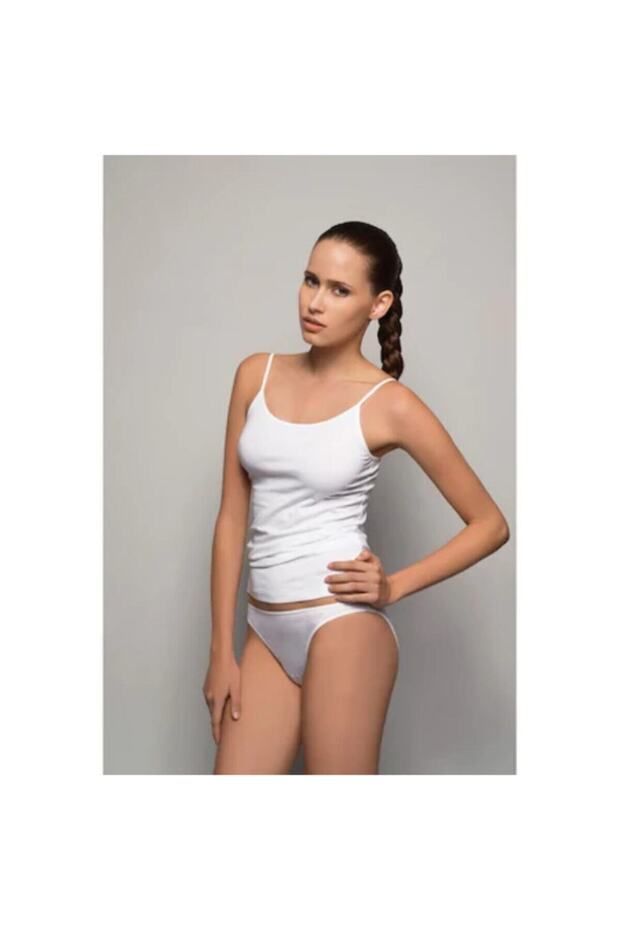 Kadın Beyaz Basic Top Atlet Ba0636201beya - 5