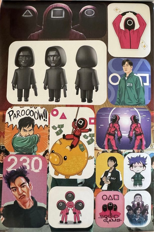 39 Adet Squid Game Sticker + 1 Adet Rozet Hediye - 3