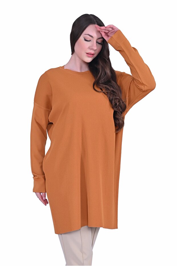 İNVEE 7014 Triko Tunik - Taba - 2