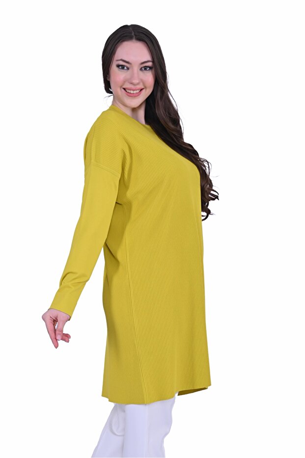 İNVEE 7014 Triko Tunik - Sarı - 2