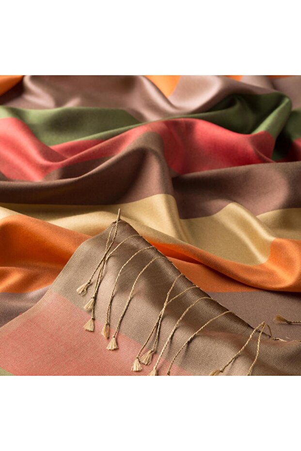 شال حرير منقوش بلوك 04030-موديل 05 - 2