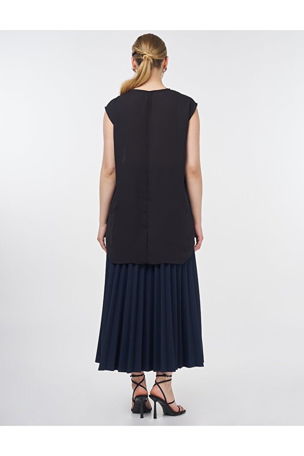 Sıfır Yaka Basic T-Shirt Siyah - 5