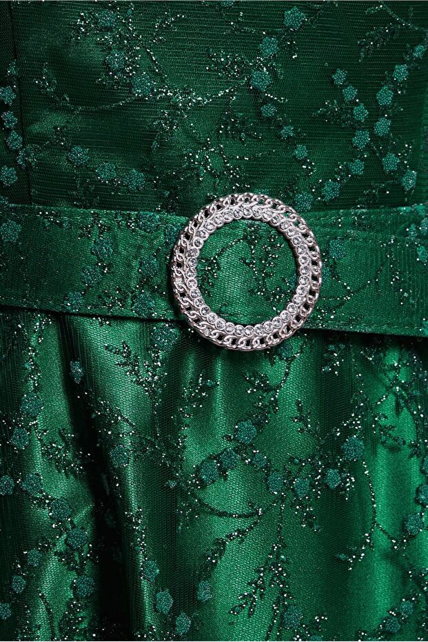 KEMERLİ TESETTÜR ABİYE ELBİSE 50268 - 4