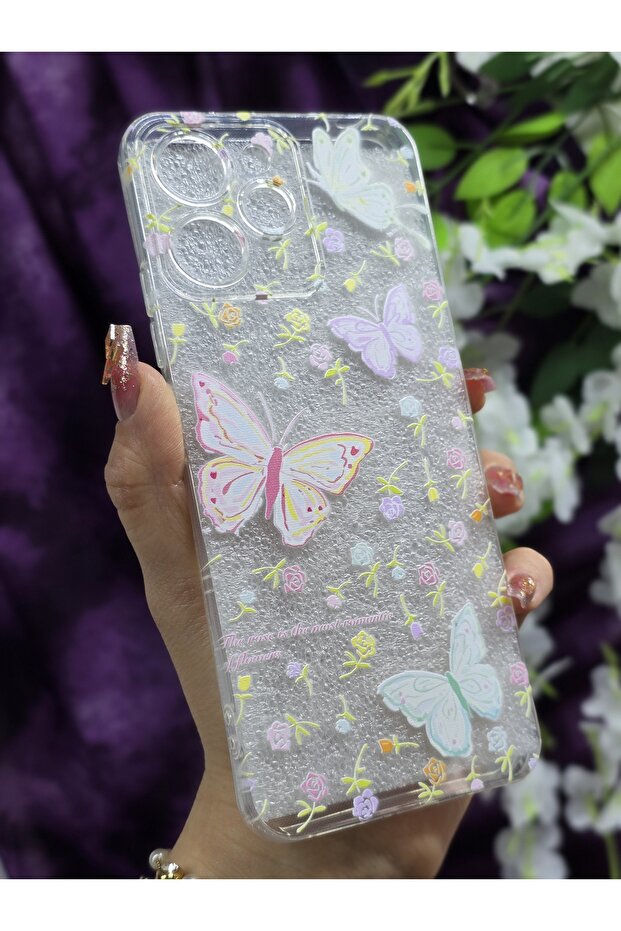 Redmi 12 Compatible Butterflies Pattern Transparent Phone Case - 3