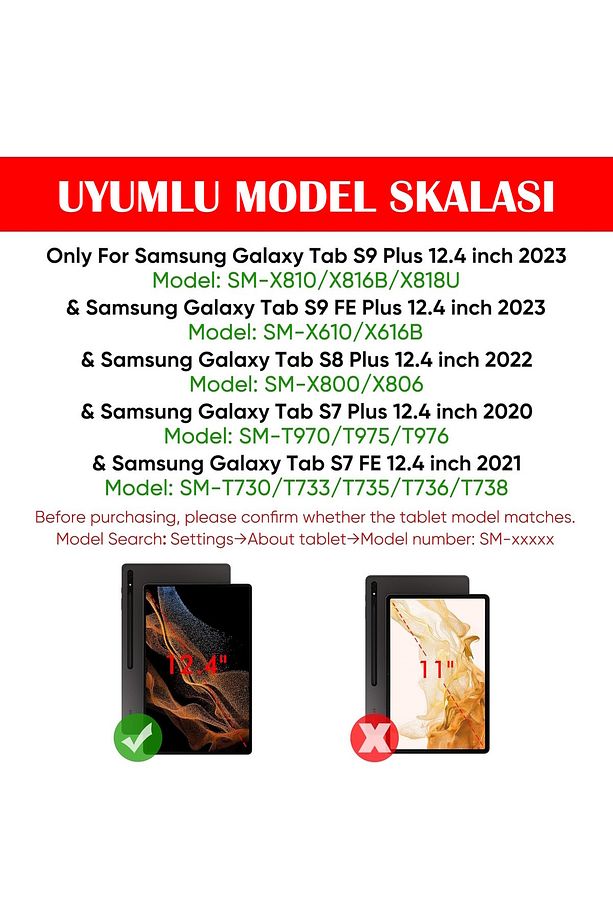 Samsung Galaxy Tab S9 Fe Plus 12.4" Uyumlu Magic Keyboard Touchpad Rgb Işıklı Klavyeli Kılıf Sm-x610 - 6