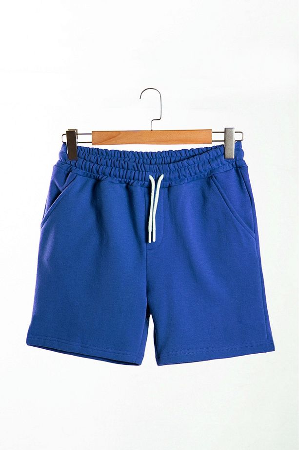 Erkek Saks Mavi Basic Regular Fit Şort & Bermuda - 1