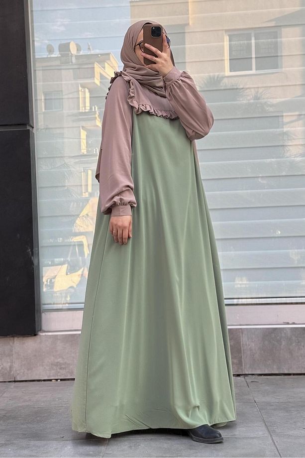 Bella Elbise- Çağla yeşil - 4