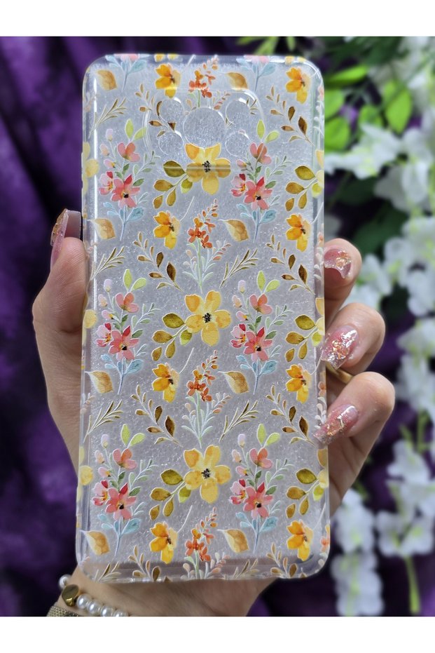 Poco X3 Pro / Poco X3 Nfc Compatible Transparent Silicone Phone Case with Colorful Flowers Pattern