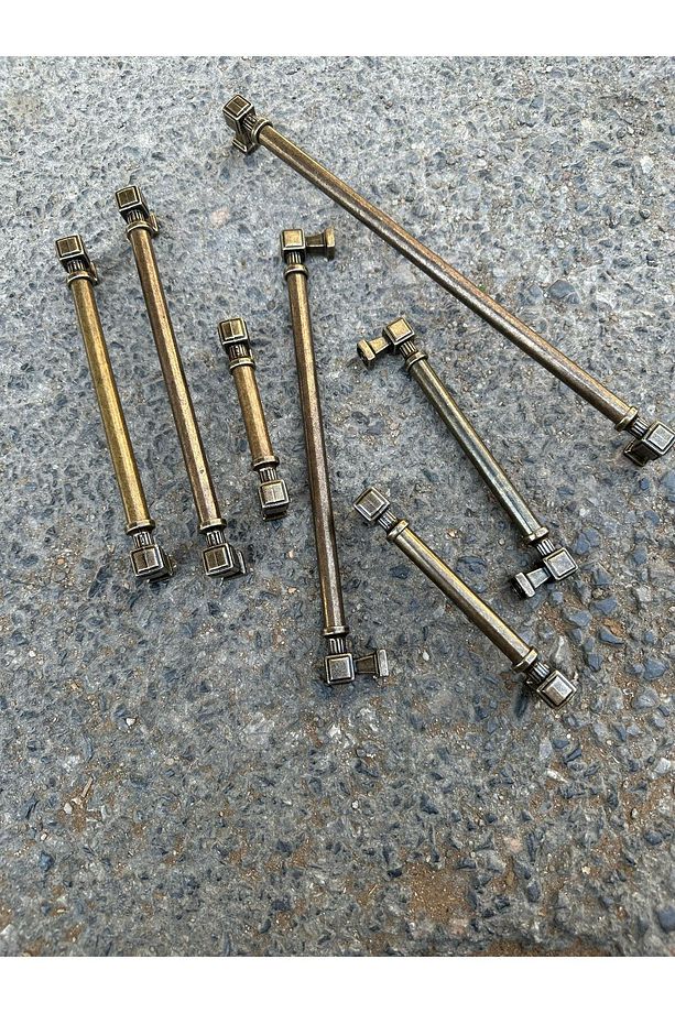 Lüx Talas Kulp 192mm (ANTİK SARI) Mobilya Çekmece Şifonyer Komidin Mutfak Dolap Kapak Kulpu - 7