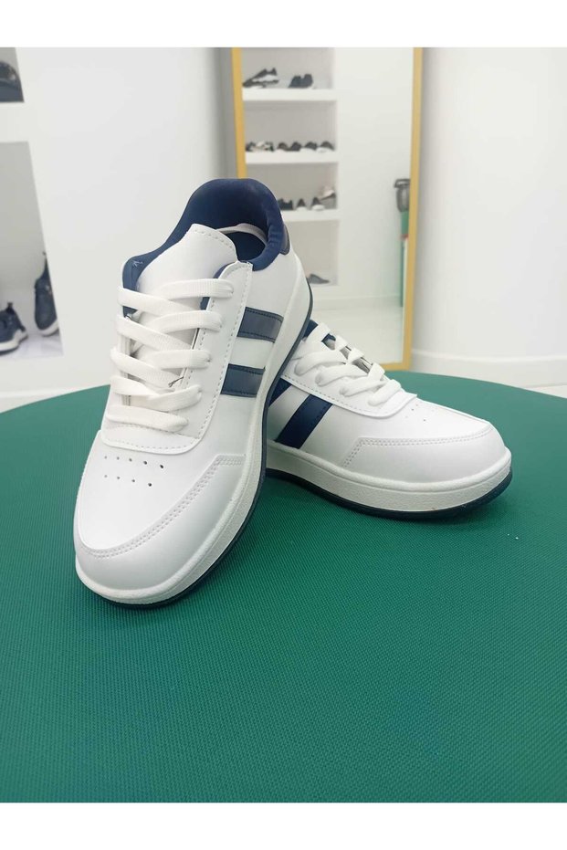 Women's Sports Sneakers Striped Blue Comfortable and Cozy