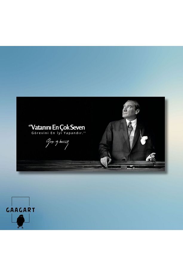 Panoramik Kanvas Makam Panosu Atatürk ‘’Vatanını En Çok Seven Görevini En İyi Yapandır.’’ - 4