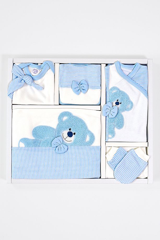 Erkek Bebek Lüks Hastane Çıkışı Ayıcık 10 Lu Set STL6975 - 1