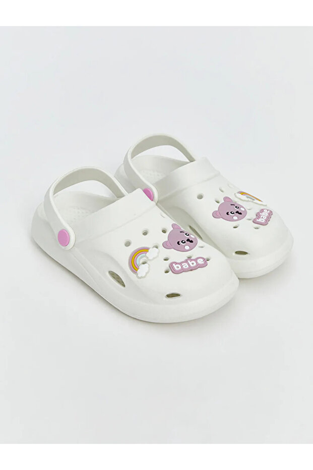 Lcw Steps White Printed Girls' Beach Sandals
