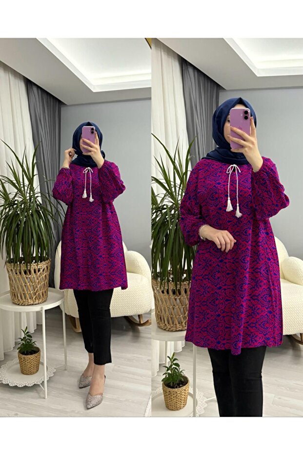 Hijab Viscose Patterned Tunic - 1